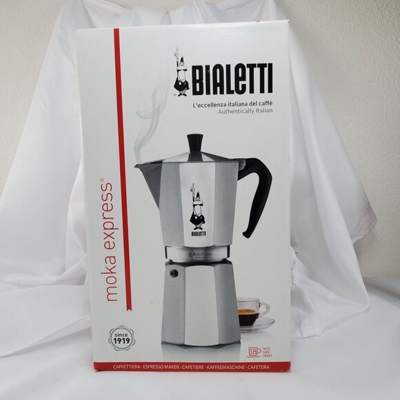 Bialetti Moka Express 18 Cups Stovetop Espresso Maker Real Italian Coffee - Picture 1 of 11